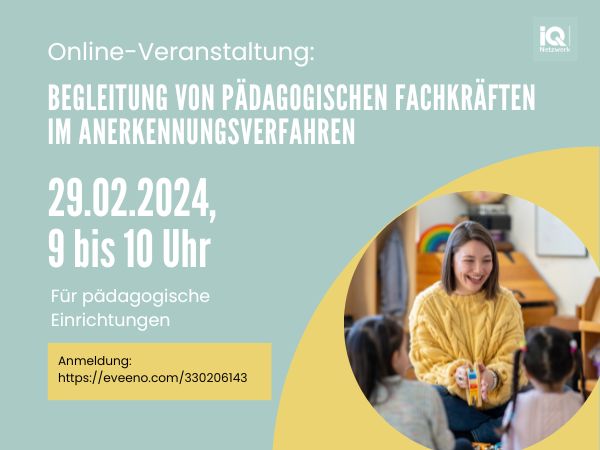 Online-Veranstaltung für pädagogische Einrichtungen: 29.02.2024